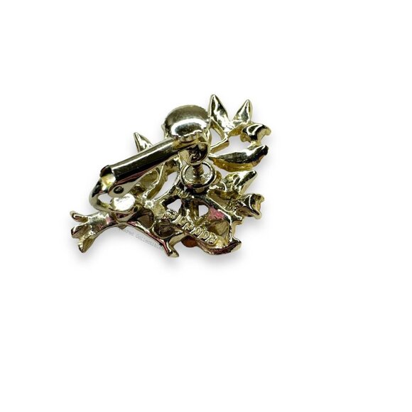 Dodds Gold Tone Blue Red Yellow Crystal Tree Brooch Clip On Earring Set Vintage - Picture 9 of 11